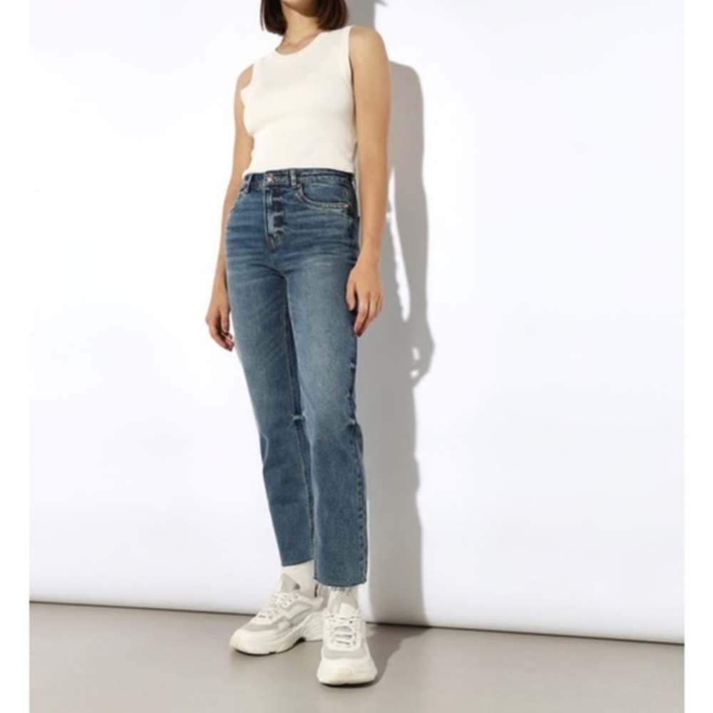ONLY Erin High Waisted Straight Leg Blue Jeans Size 30 Cotton - Picture 2 of 13